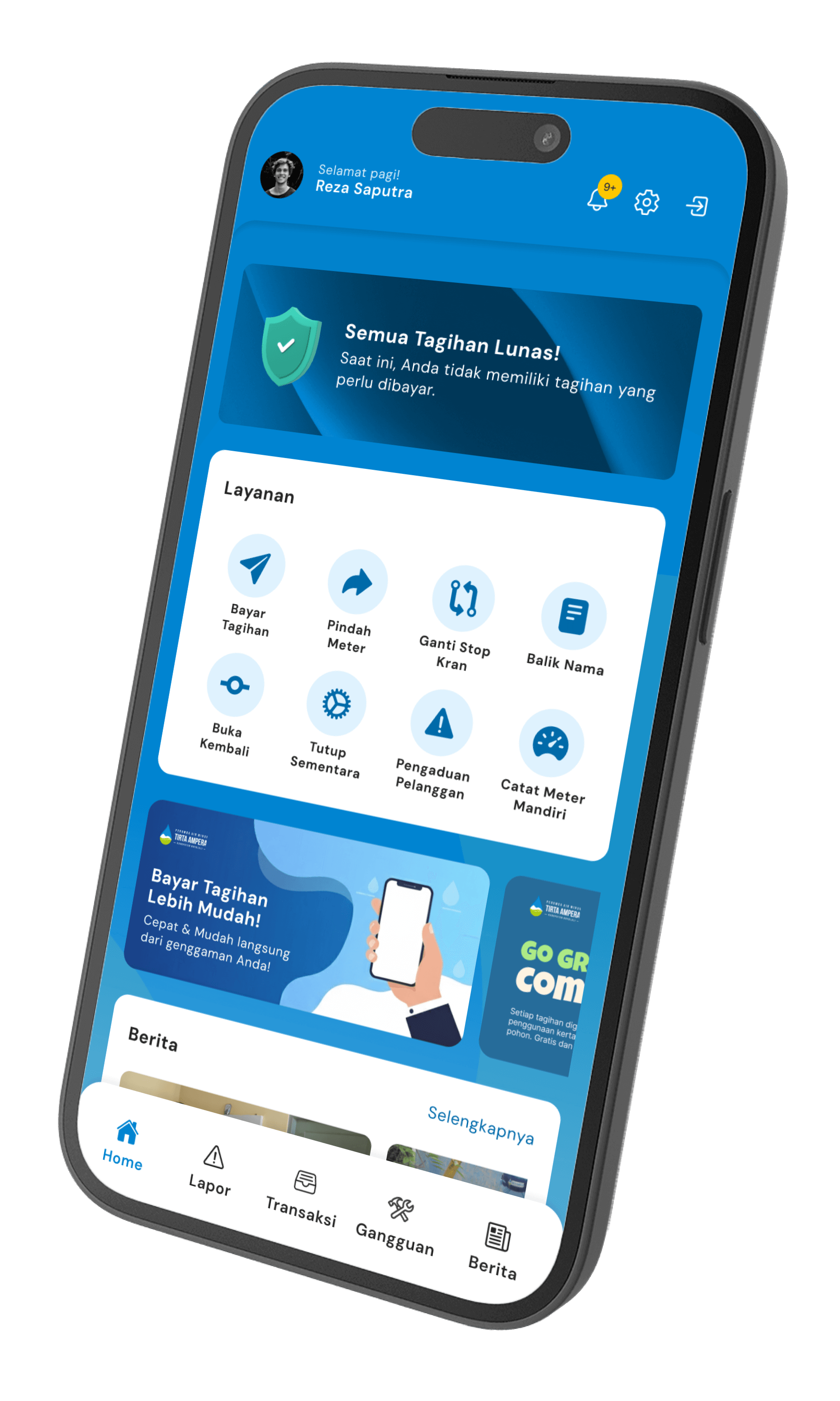 Mockup aplikasi Tirta Amperaku